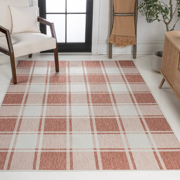 Sabine Traditional Farmhouse Bold Gingham Area Rug